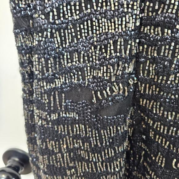 All Saints Lainey Mini Dress Women Size 4 Black Beaded Sequins Embellished - Picture 10 of 13